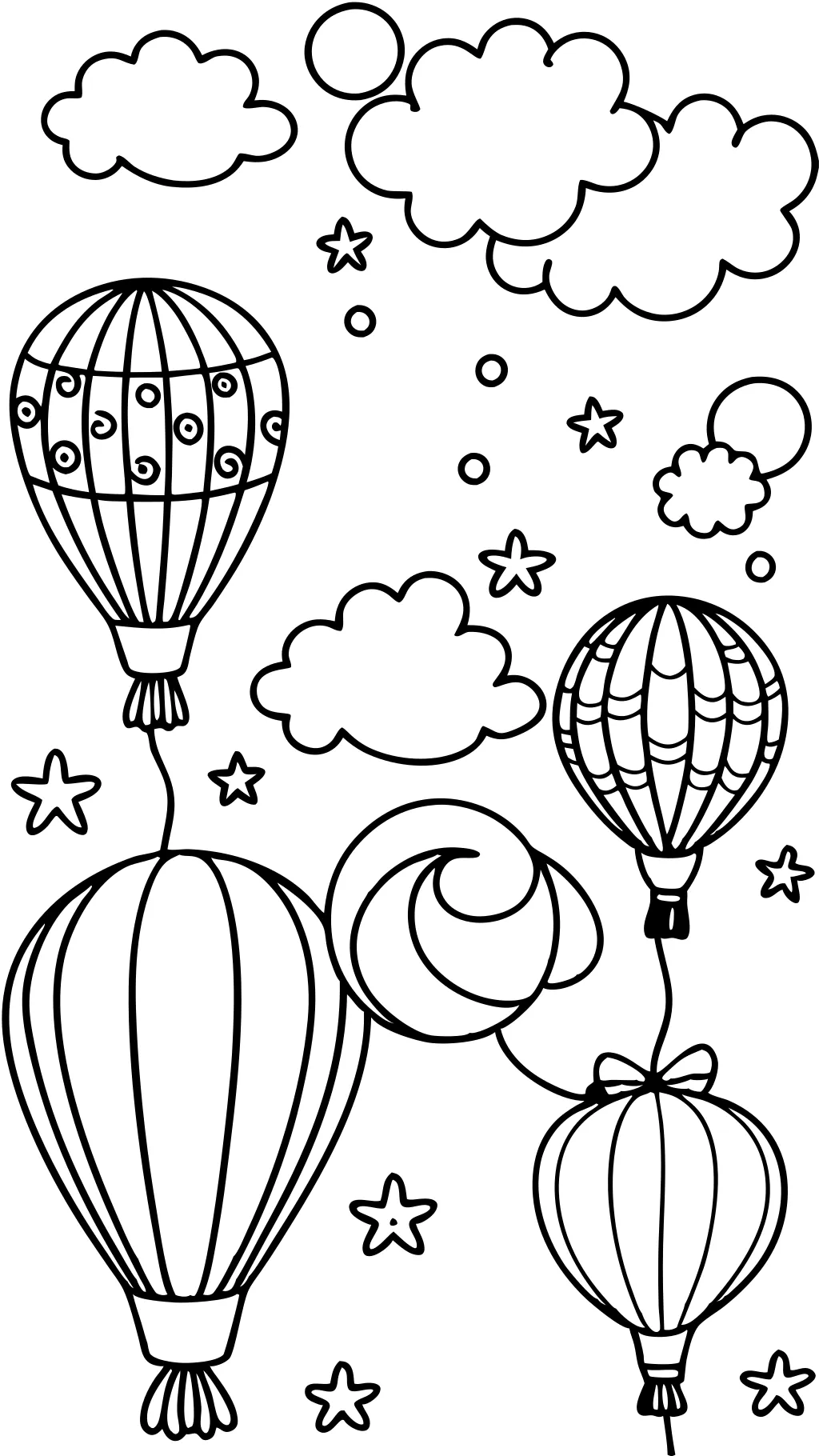 Página para colorear de globos